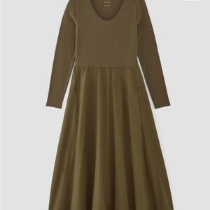 Everlane the long sleeve riviera dress in beech